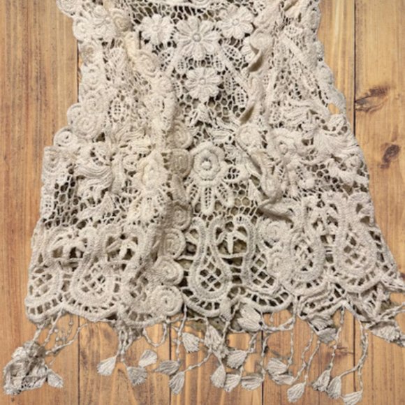 Other - Crochet Vest -IVORY Tassel Fringe